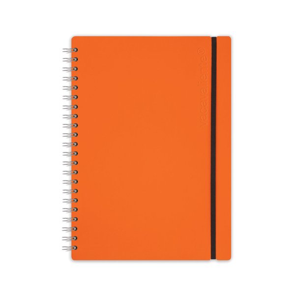 Notizbuch DIN A 5 aus recyceltem Leder, orange