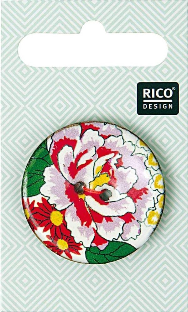 Rico Design Knopf mit Blüte, 3,4 cm