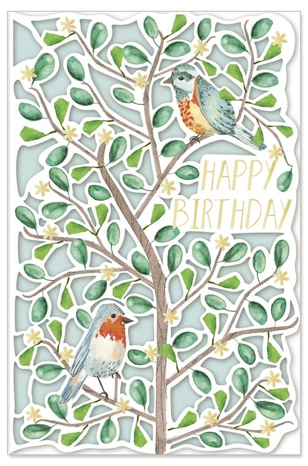 Geburtstagskarte mit Vögeln von Artebene