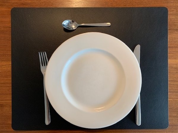 Tischset aus Leder, 45 x 35 cm, CHARCOAL, skinnatur