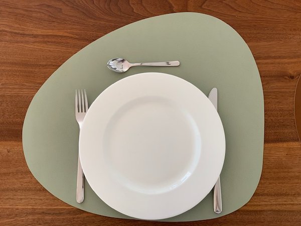 Tischset aus Leder, nierenförmig, LAUREL, skinnatur